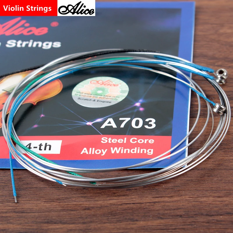 Violin Violin Strings For 4/4 3/4 Size Nickel Silver Wound Violin Strings Alice A703 Alloy Wound Silver Steel New