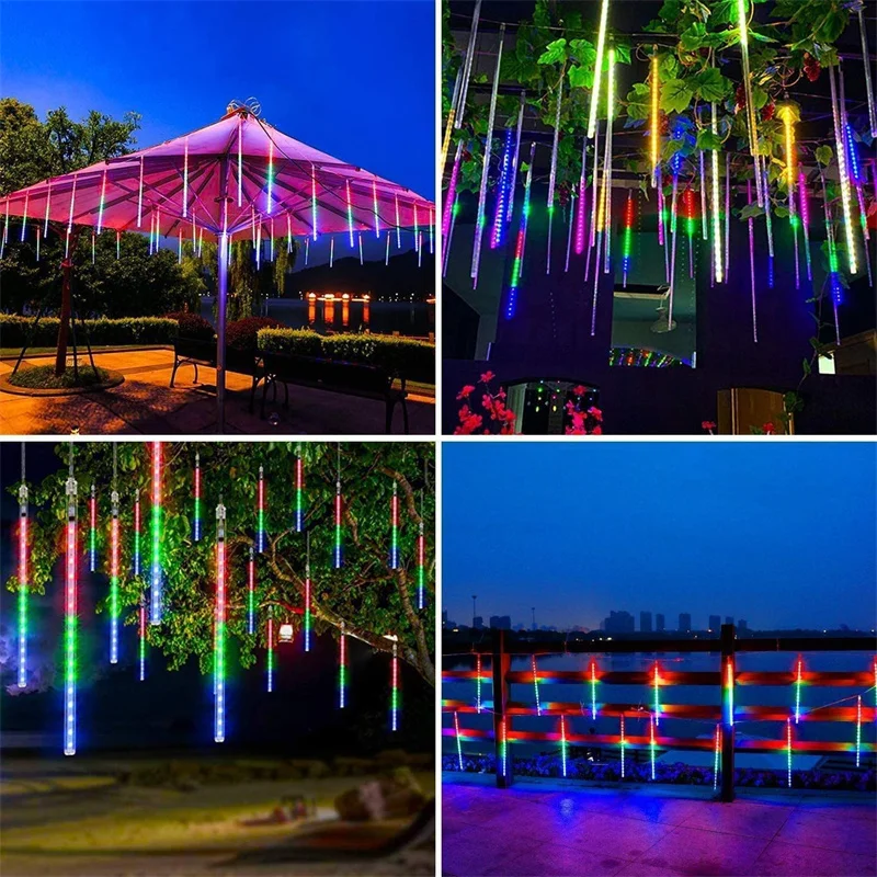 30/50cm Led ışık açık Meteor duş yağmur ışıkları su geçirmez bahçe dekor açık sokak Garland yeni yıl noel dekorasyon