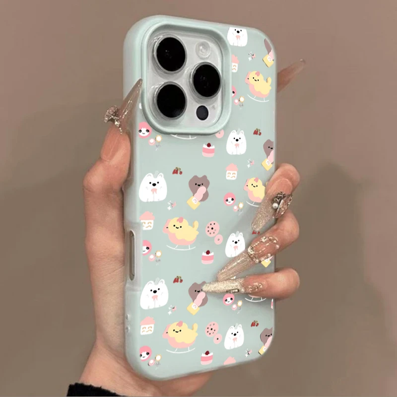 Cute Cartoon Animals Pattern Phone Case For Samsung Galaxy S26 Ultra S25 FE S24 S23 S22 Plus Ultra S21 FE Colorful 2 in1 Cover view 2