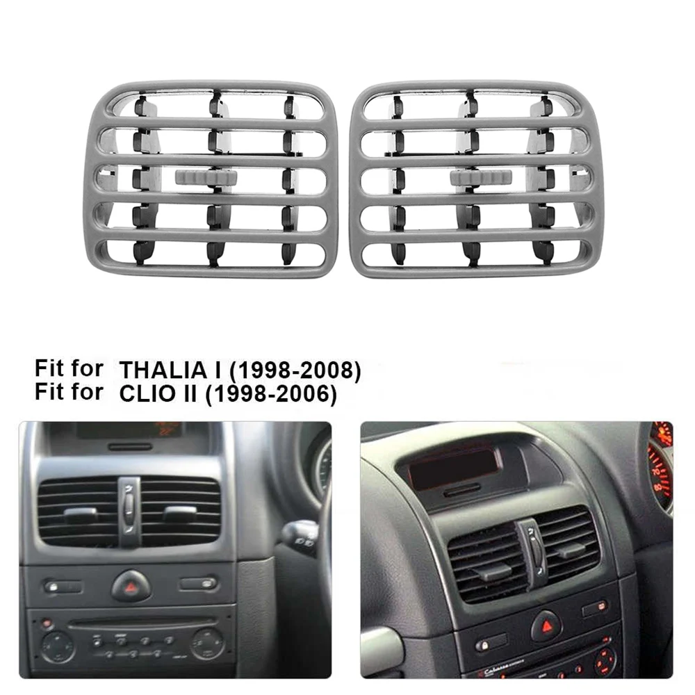 2PCS Car Interior Center Console Air Vent Air Jet Intake Grille for Renault Clio II 1998-2001 THALIA I 2001-2006