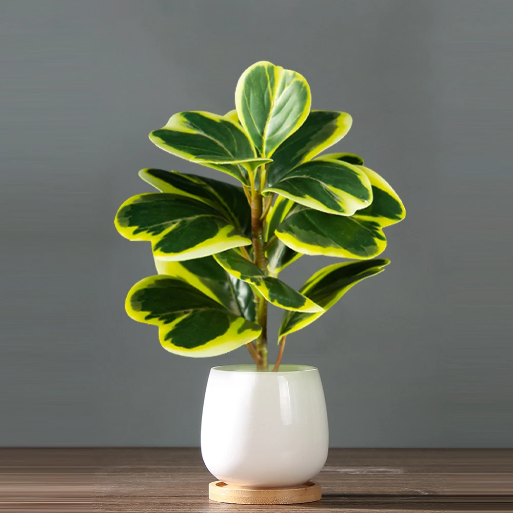 20-37cm Künstlicher Ficus-Baum, Künstlicher Eichenbaum, Tropische Geigenfeige, Plastik-Banyan-Zweig für Heim, Schreibtisch, Geschäft, Hochzeitsdekoration – Detail 3