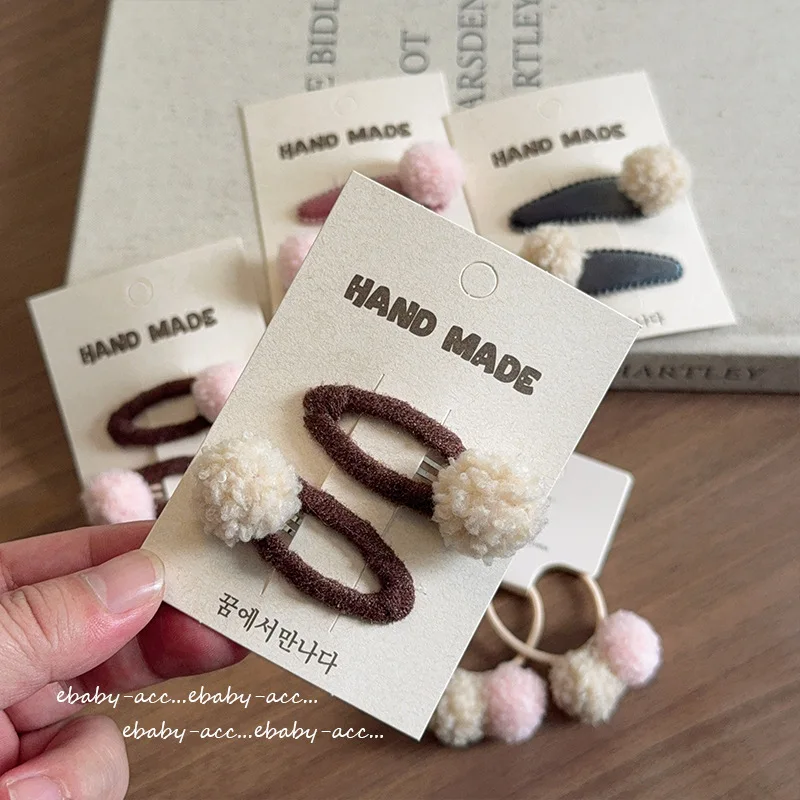 Hair Clip Kids Faux Lamb Wool Plush BB Clip Side Fringe Bangs Forehead Hairpin Milk Coffee Forest Style Lightweight Daily