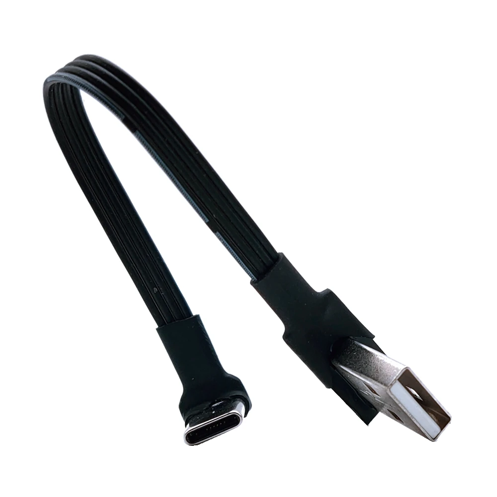 

0.05M 0.5M 1M 2M flat USB elbow to Type-C male charging data cable 2.0 version connector elbow left and right angle flexible rib
