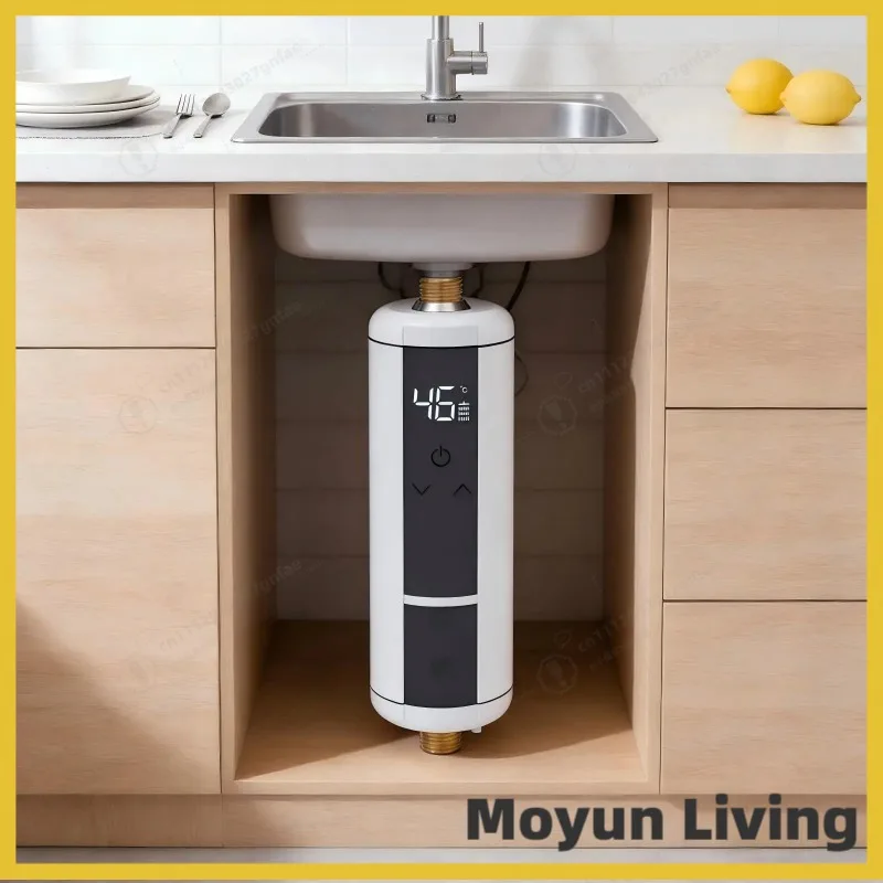 3500W Mini Tankless Electric Water Heater 220V Instant Hot Water Boiler with LED Display for Kitchen Sink Bathroom Hand Washing