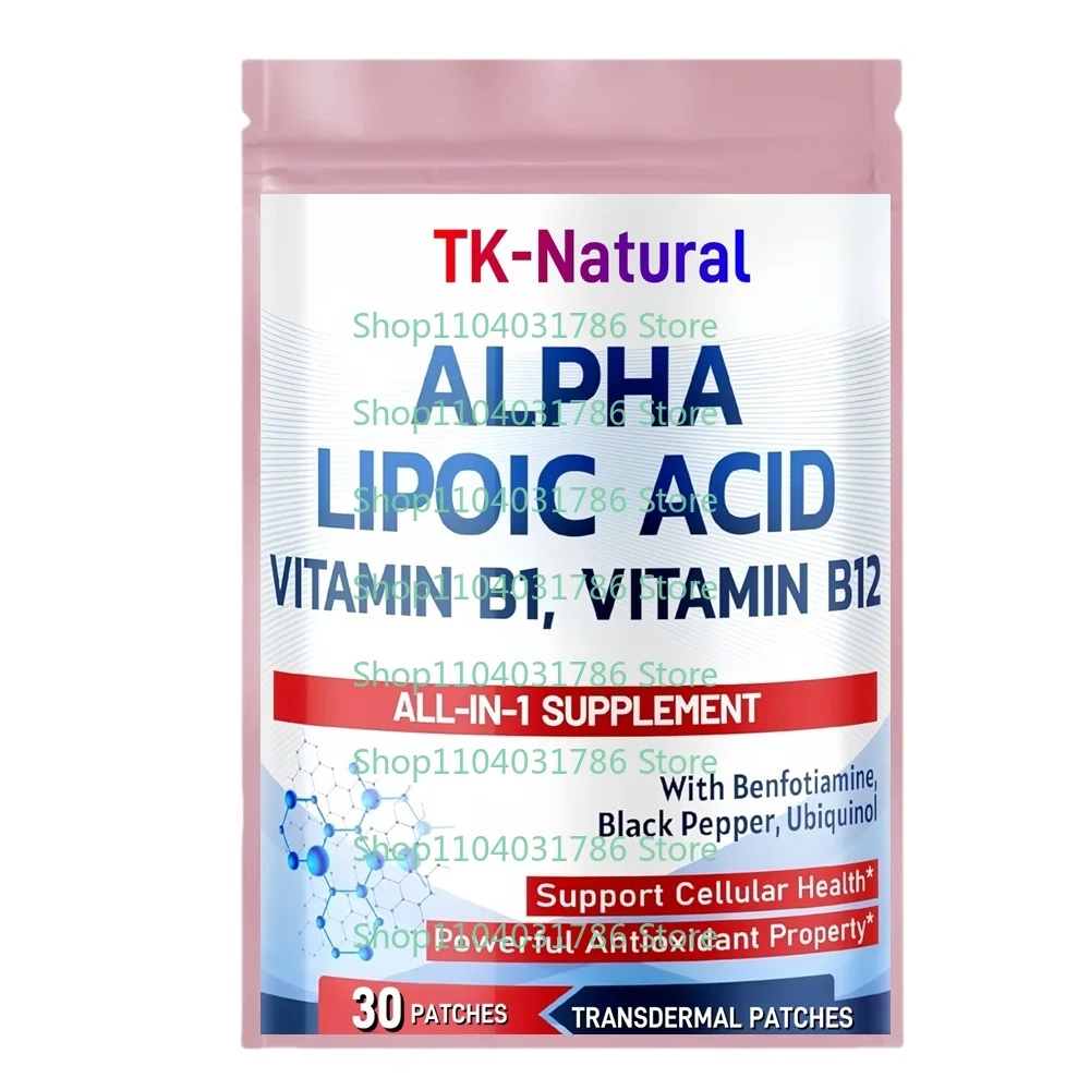 30 Patches Alpha Lipoic Acid Transdermal Patches with Vitamin B1, Vitamin B12, Black Pepper - Support Cellular Health