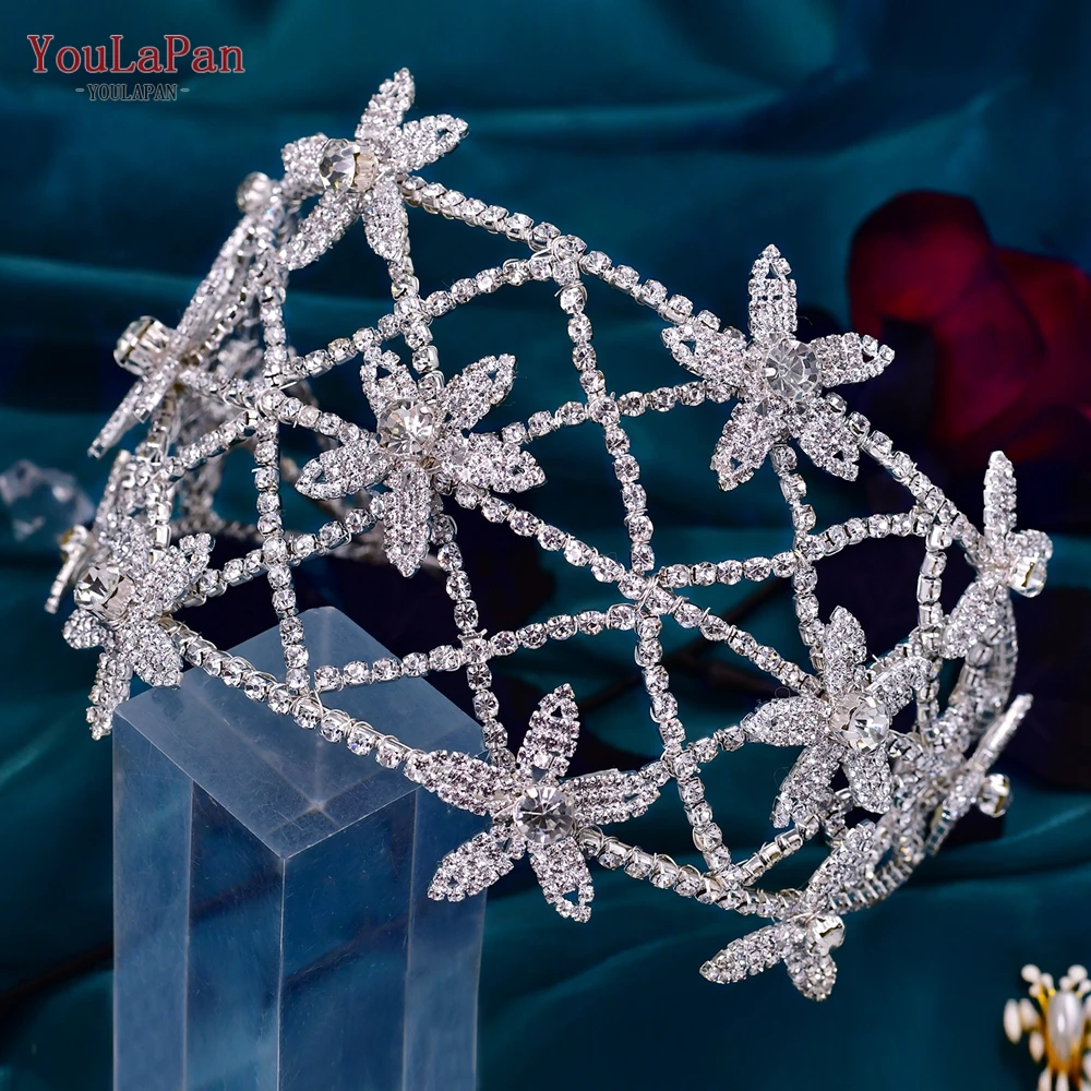 YouLaPan HP464 Floral Bridal Headband Wedding Hair Accessories Princess Tiara and Headdress Bride Headwear Rhinestone Headpiece