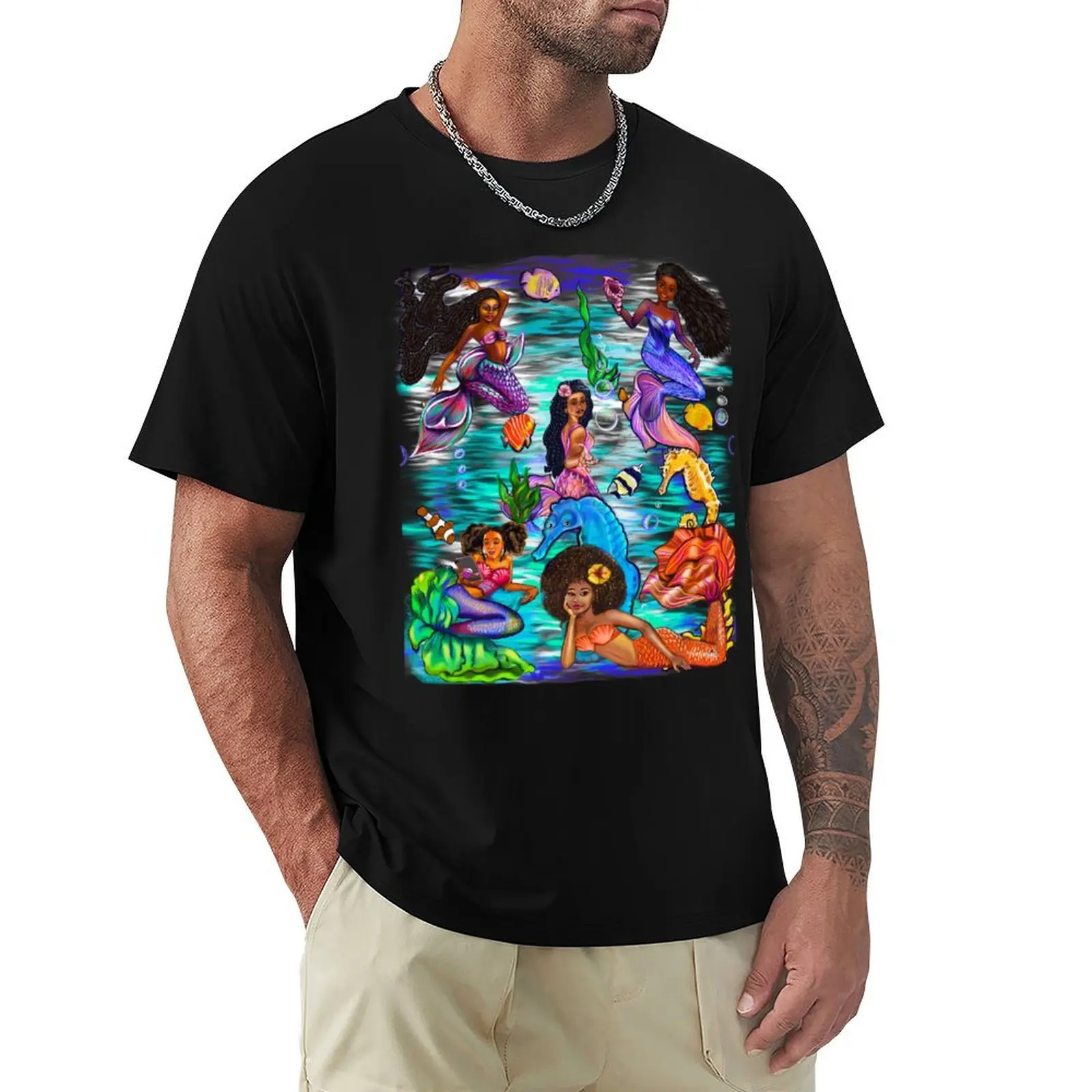 

Underneath the sea - Mermaid and fish - Magical mermaids frolicking beneath the waves T-Shirt