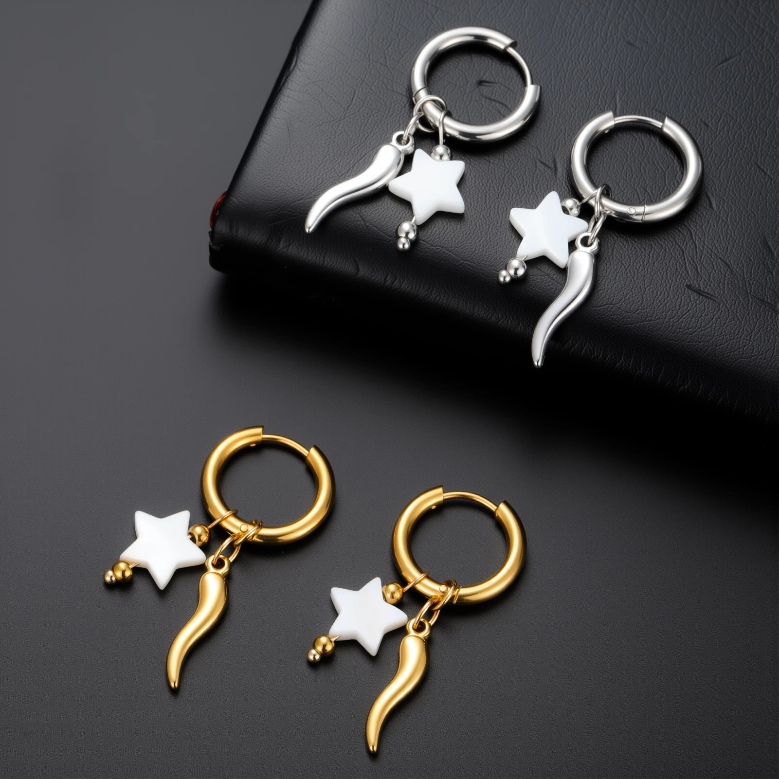 

Sipuris Pepper Star Ear Clip Earrings For Women Girl Stainless Steel Irregular Pendant Earring Jewelry Wedding Gifts Wholesale