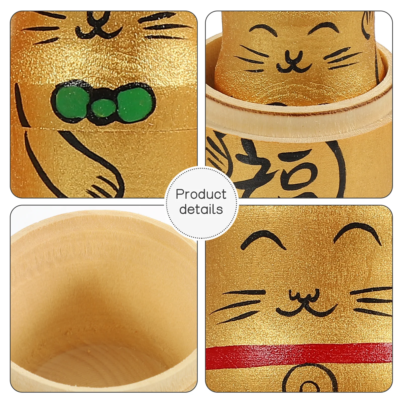 

1 set 1 Set Russian Nesting Cat Premium Wooden Gift Home Decoration Stackable Craft Decorative Set Wood Russian