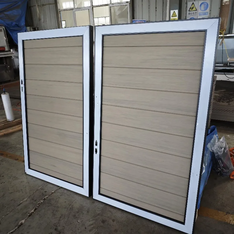 WPC Co-extruded Fence Gate, Single & Double Lockable Gate, Outdoor Privacy Manual Sliding Door