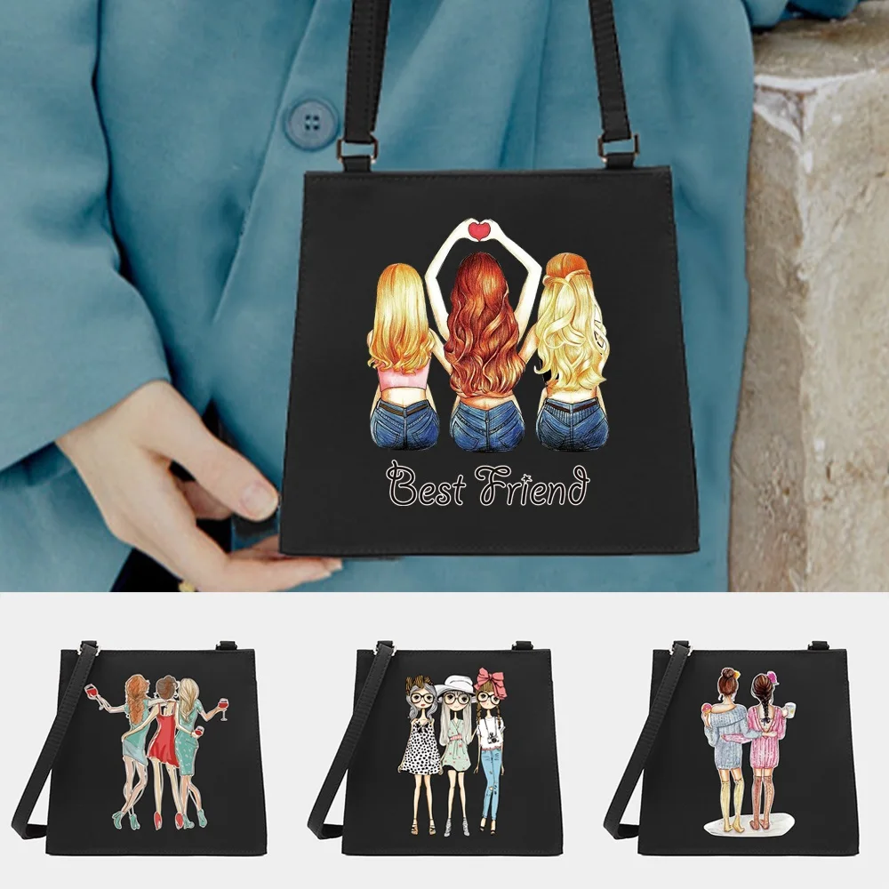 

Square Bag Friends Printing Series New Fashionable Minimalist Large Capacity Outdoor Casual Durable High-quality Messenger Pack