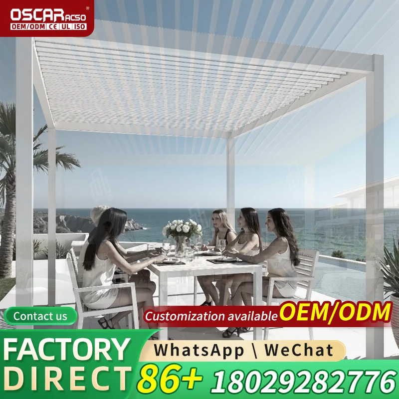 Aluminium Pergola Garden Buildings with Powder Coated Finish Bioclimatic Balcony Outdoor Furnishing for Patio Yard Lawn pergola