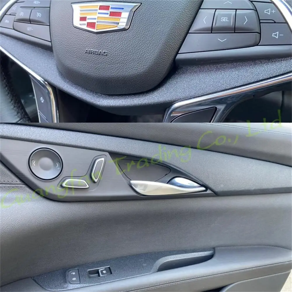 For Cadillac CT6 2016-2020 Interior Central Control Panel Door Handle 3D/5D Carbon Fiber Stickers Decals Car styling Accessorie