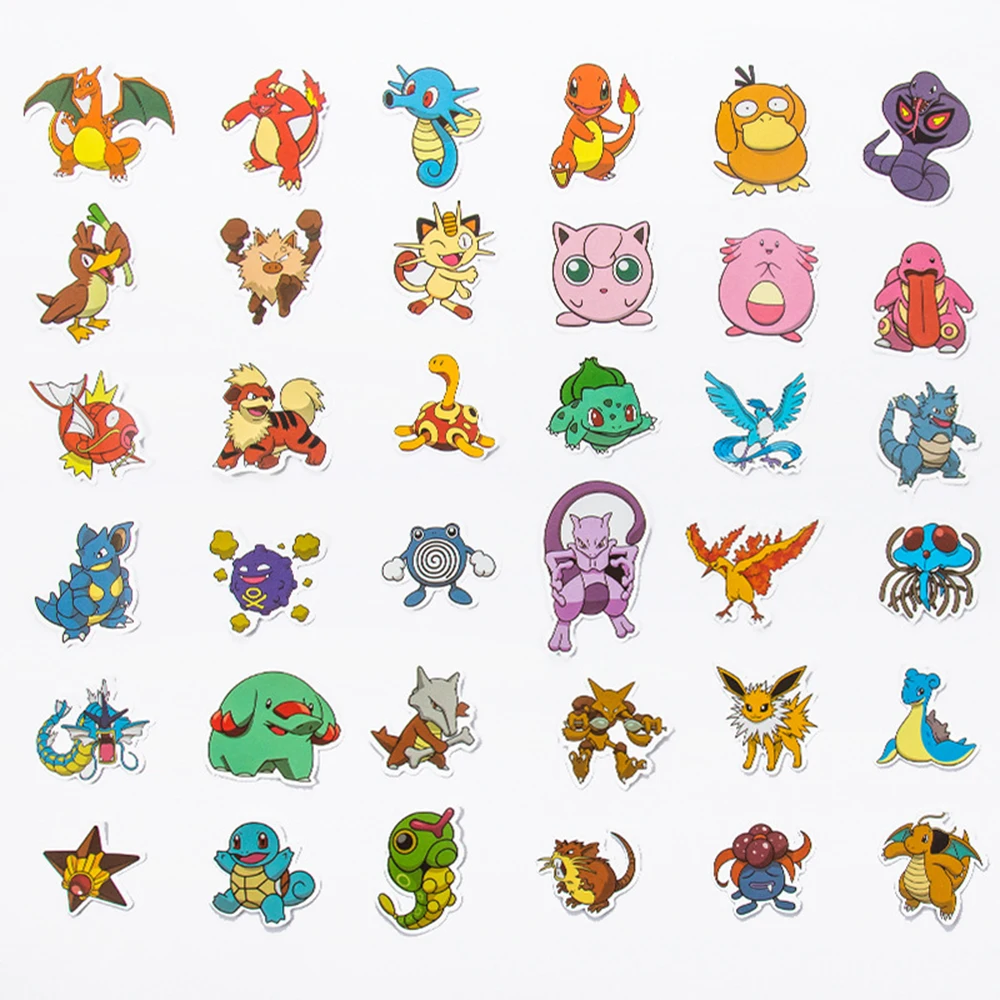 10/30/50/100PCS Cute Pokemon Anime Stickers DIY Motorcycle Travel Luggage Guitar Skateboard Classic Toy Funny Sticker Decal Gift