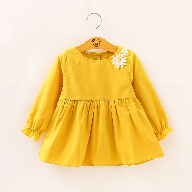 Spring And Autumn New Baby Girl Long Sleeve Dress, Casual Style Children'S Clothing For 9 Months To 3 Years Old