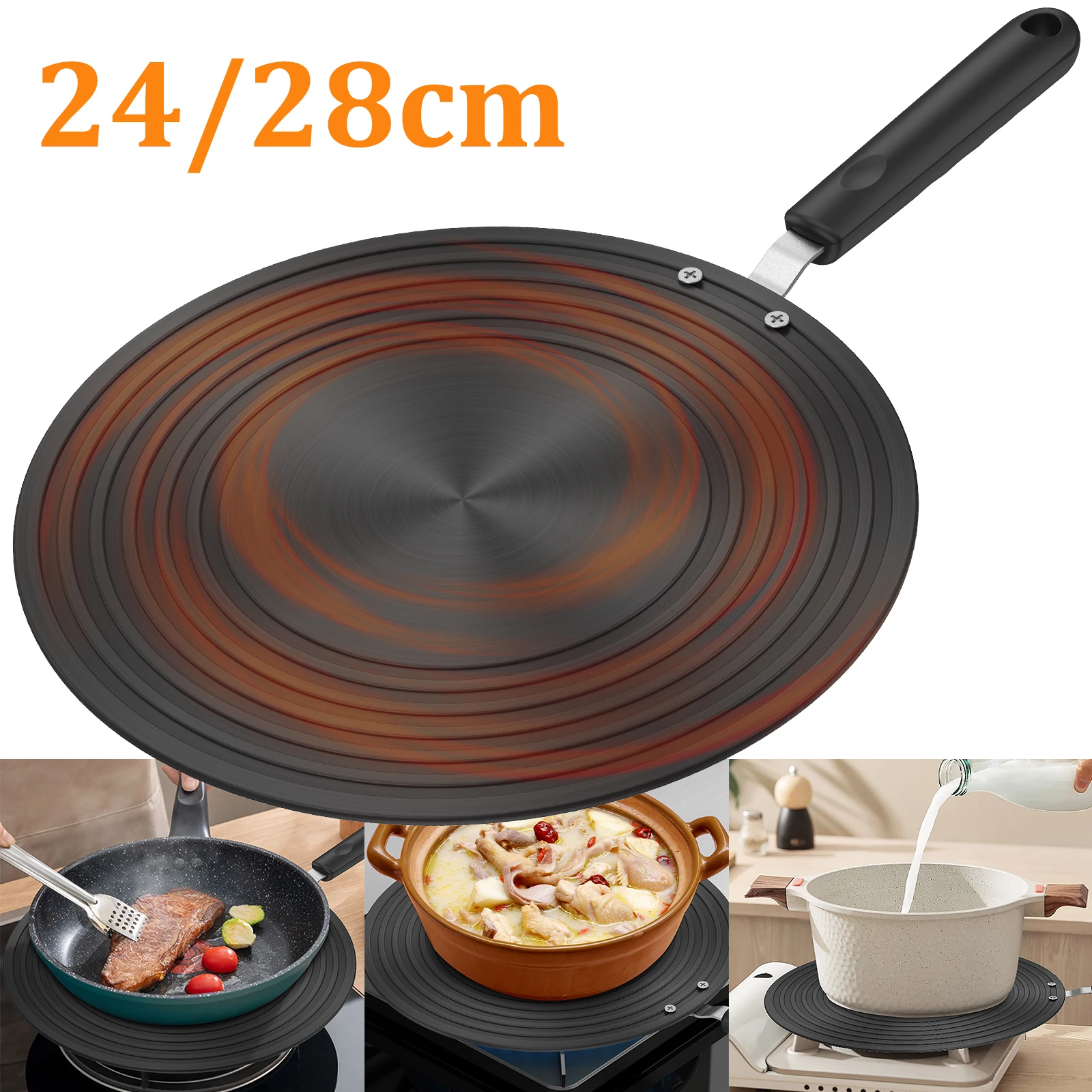 

Induction Adapter Plate Double Sided Heat Diffuser Plate with Handle Non Slip Heat Conduction Plate Aluminium Alloy Heat