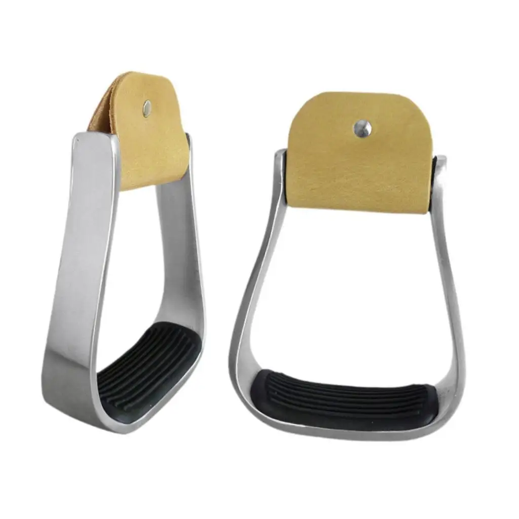 Equestrian Stirrups Aluminum Material Hand Polished Anti Slip Horse Stirrups Comfortable Support for Knees and Ankles Riding