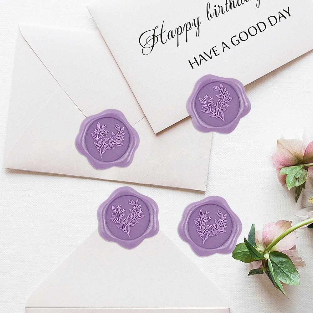 20pcs Eucalyptus Wedding Invitation Envelope Seal Stickers, 10 colors Wax Seal Stickers Self-Adhesive Olive Stickers