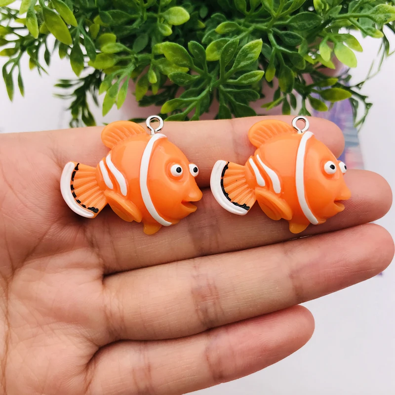 10pcs Resin Flatback Kawaii Animal Fish Charm Hot Selling Pendant for Keychain, Jewelry, Earring, Scrapbooking, DIY, Necklace