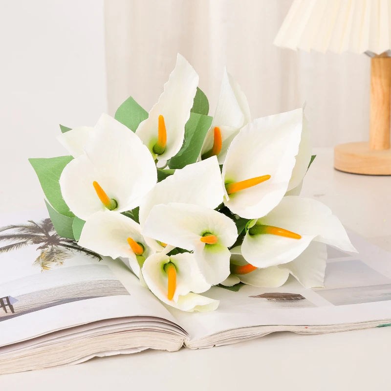 36CM Artificial Colorful Horseshoe Lotus Silk Flowers Wedding Supplies Bride Holding Bouquet Home Decoration Ornaments - view 5