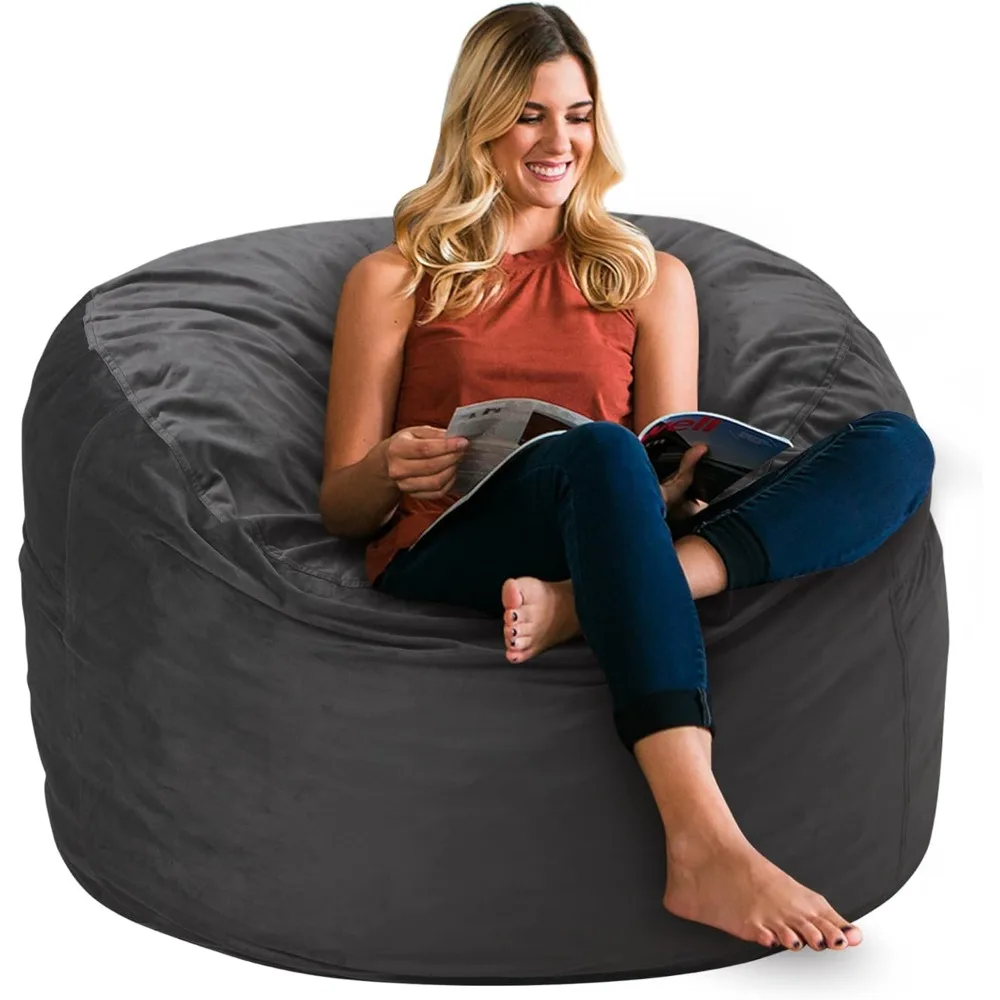 

Bean Bag Chair 3Ft Luxurious Velvet Ultra Soft Fur with High-Rebound Memory Foam for Adults Plush Lazy Sofa