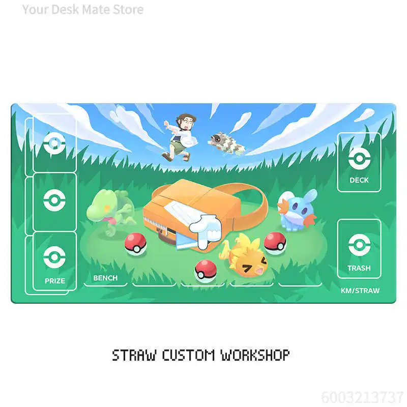 

Игровой коврик для карточной игры Pokemon Hoenn Region TCG с зонами битвы, нескользящий коврик для стола