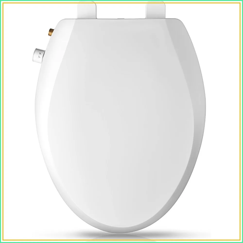 

Elongated Bidet Toilet Seat with Quiet-Close, Non-Electric Dual Nozzles, Adjustable Water Pressure, Brass Inlet