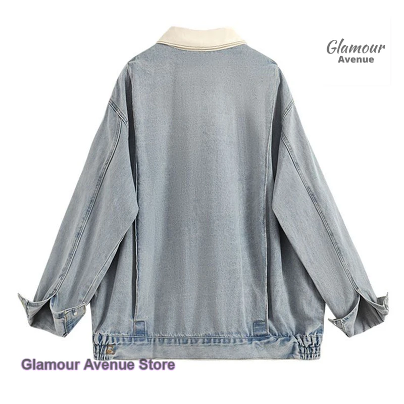 American retro cowboy lazy wind coat women's autumn and winter new fashion loose cover meat slim Joker casual jacket top.