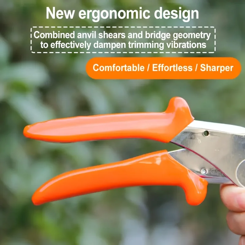 Garden Pruning Shears Labor Saving Fruit Tree Cutter with Spring Bypass Secateurs for Bonsai Shrub Branch Cutting Garden Hand
