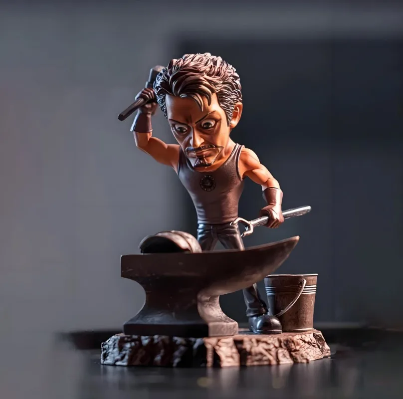 

20cm/7.8in Anime The Avengers Figure Q version Iron Man forge iron Action Figures Pvc Statue Collection Model Toys Gifts