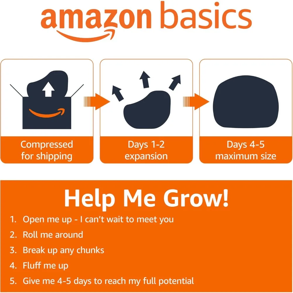 كرسي Amazon Basics كبير الحجم من إسفنج الذاكرة باللون الوردي مع 4 أقدام، مغطى بالألياف الدقيقة الناعمة #6