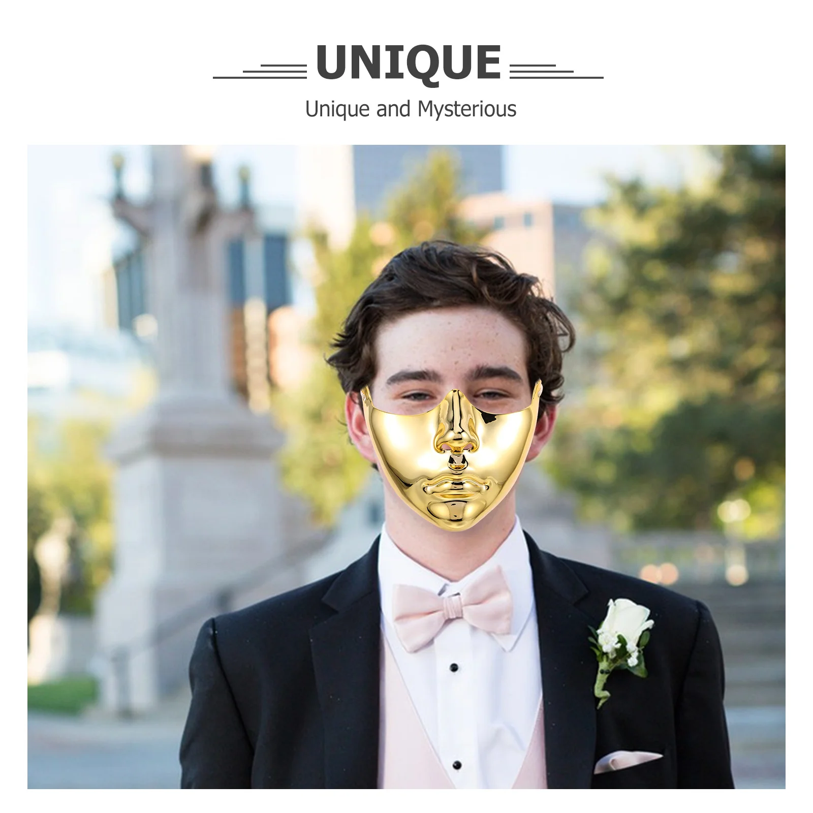 قناع نصف وجه ذهبي Steampunk على الطراز العتيق للحفلات التنكرية للمهرجانات الراقصة والحفلات الليلية والمناسبات المريحة #3