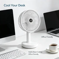 Ventilateur de bureau portatif rechargeable par micro USB, 1200mAh, 3 vitesses, ventilateur de refroidissement portable avec base détachable pour bureau, voyage, chambre à coucher, WD55 6