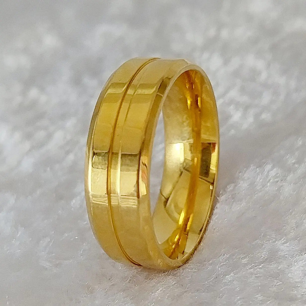 Handmade High Quality 8mm Couples Wedding Rings For Men Boys Male Gold Titanium Stainless Steel Jewelry Fashion Ring