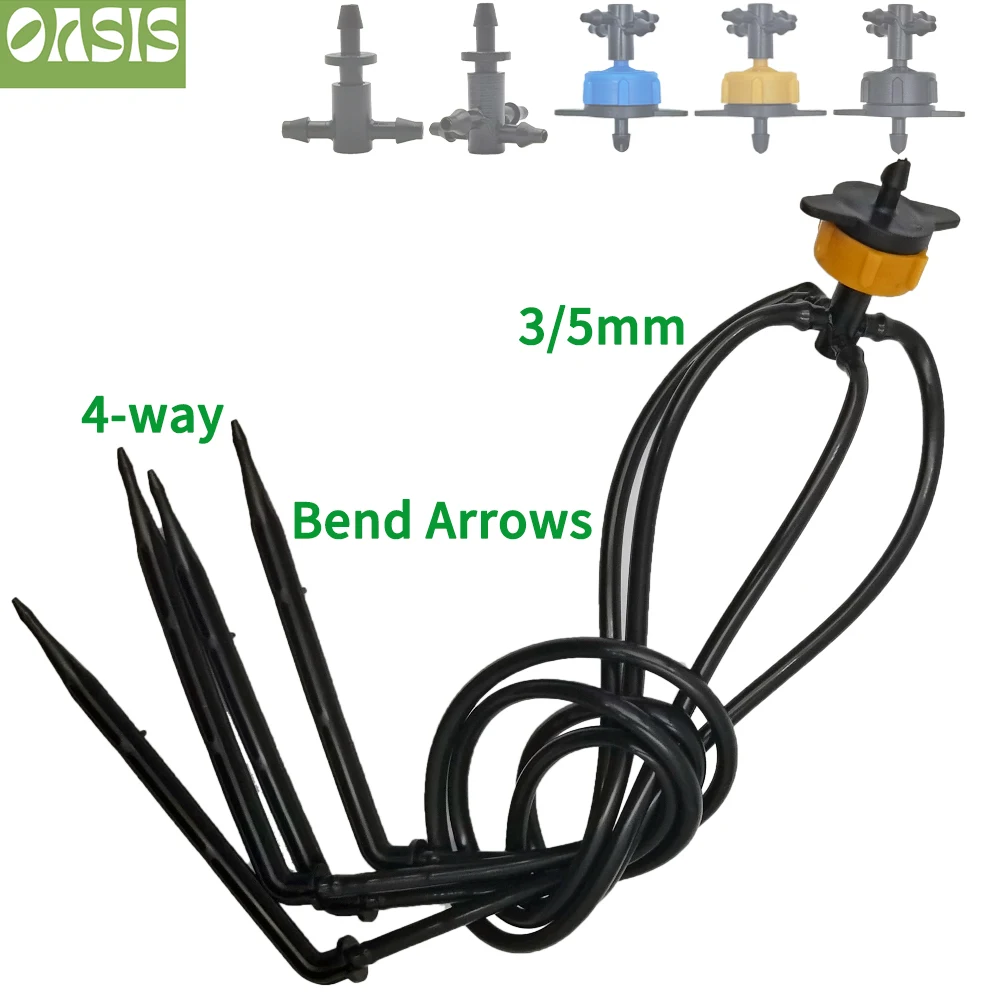 Oasis 5-140m Garden Watering 3/5mm Hose Irrigation Pipe 1/8\'\' Tubing Greenhouse Bonsai Plant Flower Drip Arrow Dripper Sprinkler