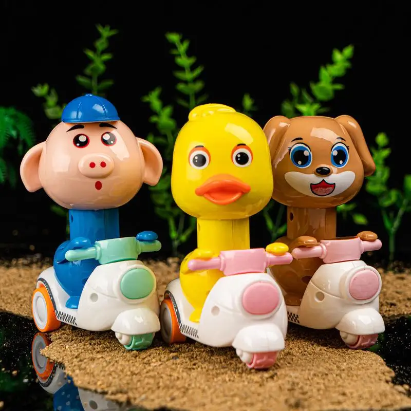 Novel Single Piece Toy Car with Animal Rider; Just Press and Watch it Return; No Need for Battery, a Perfect Kid’s Playmate.