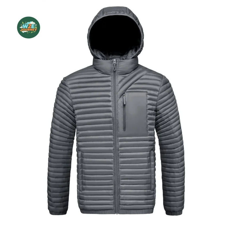 W2EJOURNEY Jaket Pria Ukuran EU US Musim Gugur Musim Dingin Baru Graphene Topi Lepas Pasang Jaket Berlapis Katun Rib