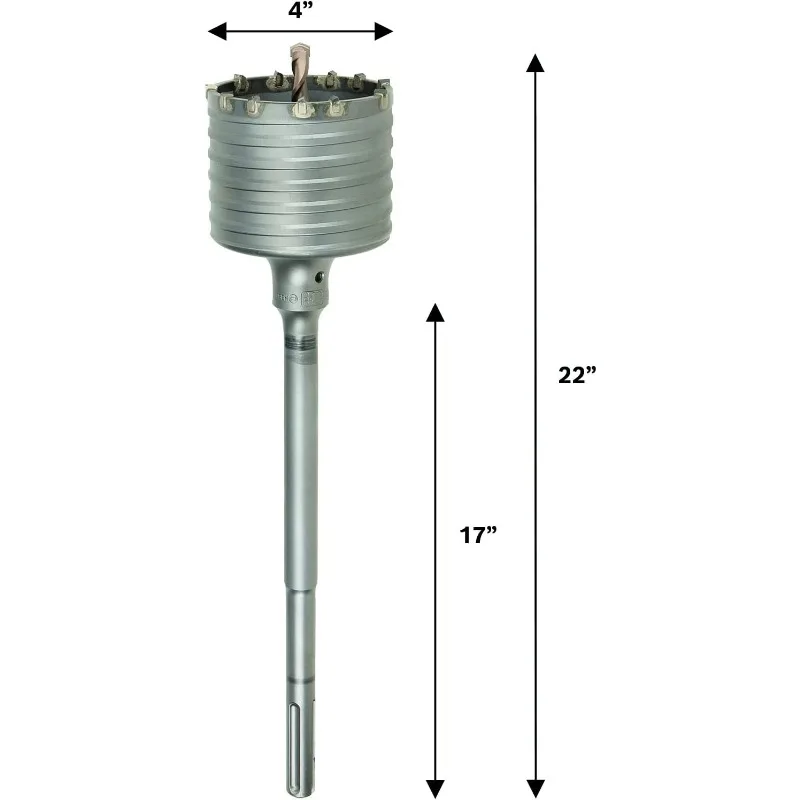 SDS-Max Rotary Hammer Core Bit Ideal for Applications in Masonry, Brick, Block, Concrete