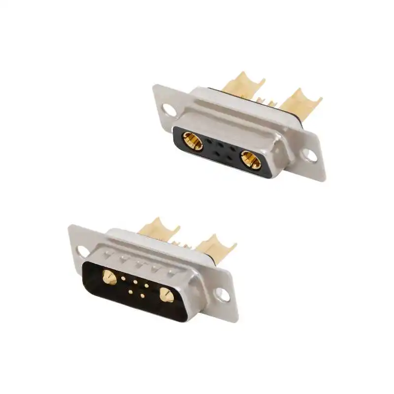 10A D-SUB connector 7W2 male and female 7PIN signal communication equipment wire bonding optical hole long tail short tail