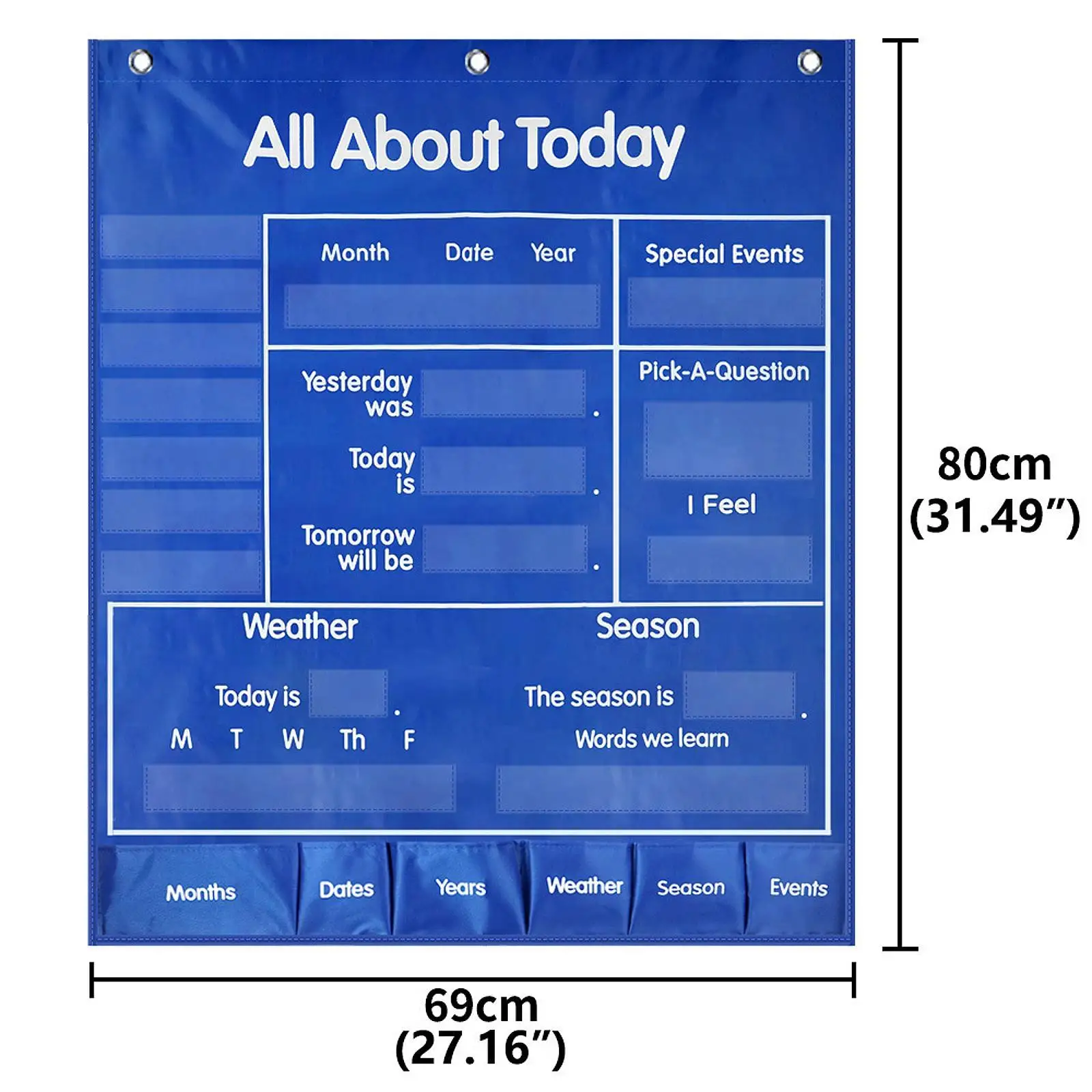 Wetter- und Kalender-Taschendiagramm zur Verbesserung des Gedächtnisses und der Fantasie von Kindern