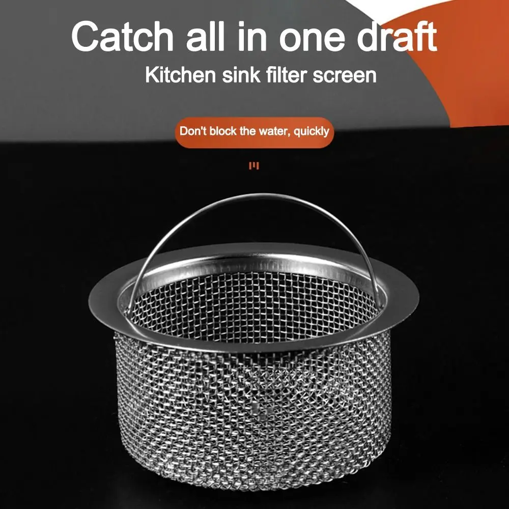 1/5Pcs Stainless Kitchen Sink Strainer Mesh Anti Blocking Sewer Filter Bathroom Accessories Garbage Hair Catcher