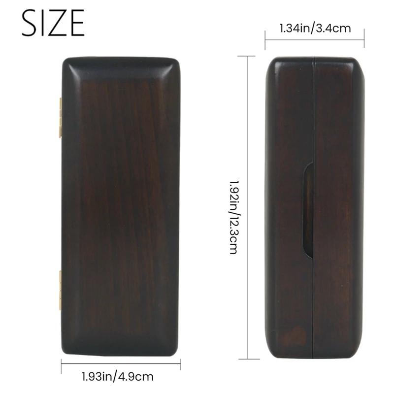 Wood Saxophone Mouthpiece Storage Box Sax Head Anti-Pressure Portable Instrument Mouthpiece Protective Solid Wood Box