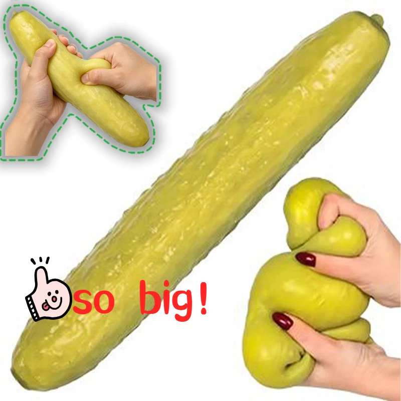 Eingelegte Gurke Quetsch-Spielzeug, Weiche Gurke Sensorisches Quetschspielzeug, Langsam Rückfedernder Käse-Squishy-Gurken-Spielzeug, Stressball, Heimdekoration