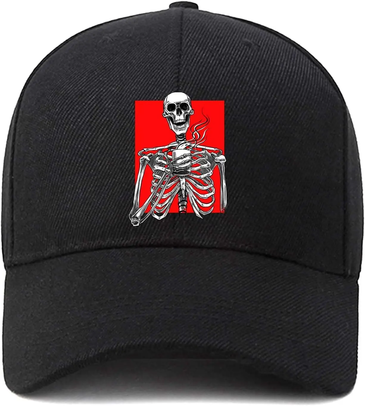 

Skull Red Black Dad Cap Cotton Adjustable Baseball Hat Men Women Trucker Hats Snapback Cap One Size