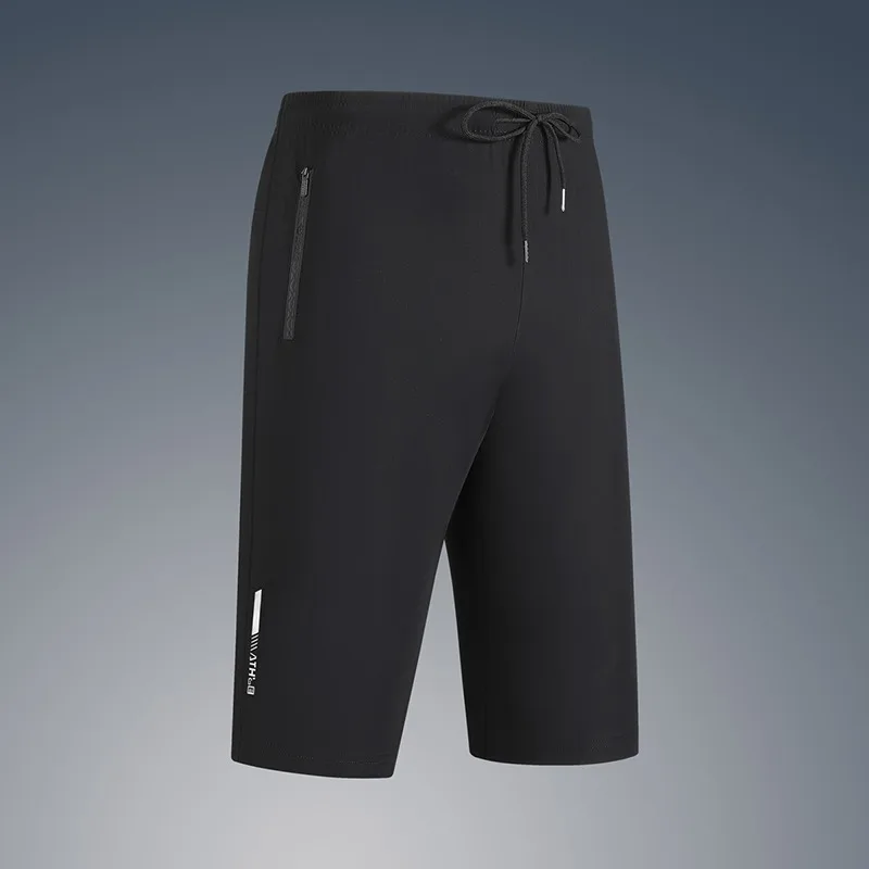 

Men's Ice Silk Casual Shorts Quick Drying Breathable Loose Elastic Training Shorts Outdoor Cycling Gym Fitness Seven Point Short