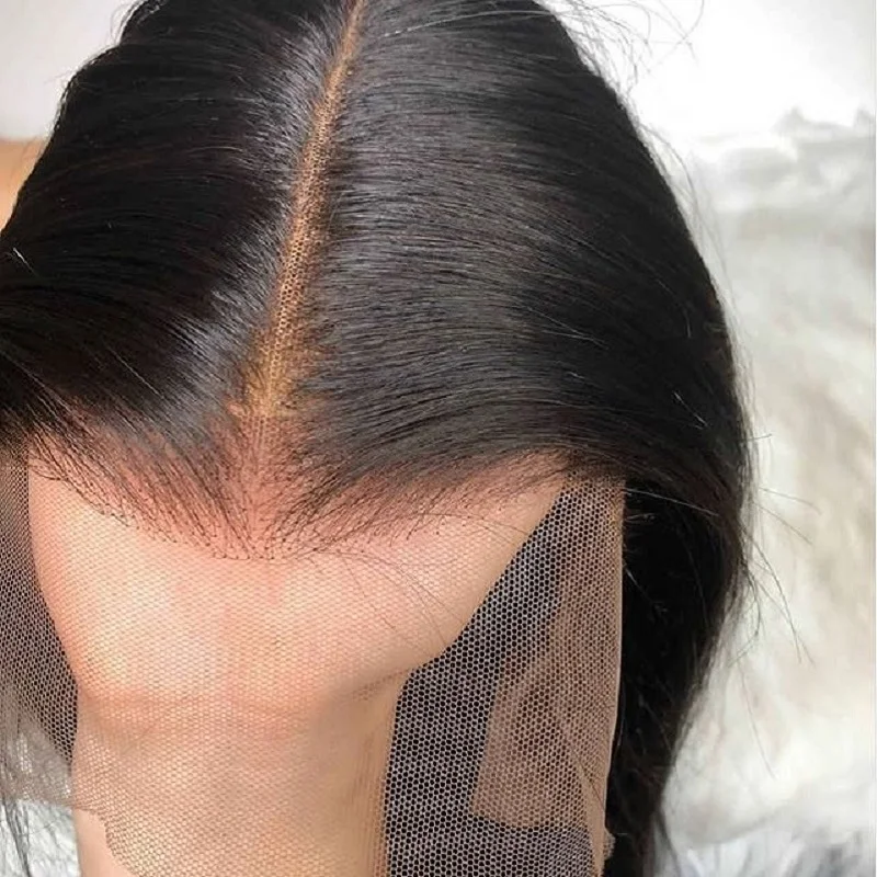 

Indian Hair 13x4 Lace Frontal Straight Human Hair For Women Make Wig Transparent Lace Pre Plucked Bleached Knots 4x4 Closure