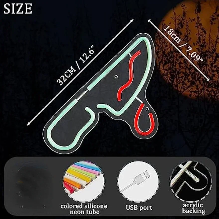 Bloody Knife Neon Sign For Home Wall Decor LED Neon Light For Bedroom Game Room Decor USB Powered Night Light For Bar Shop Gifts