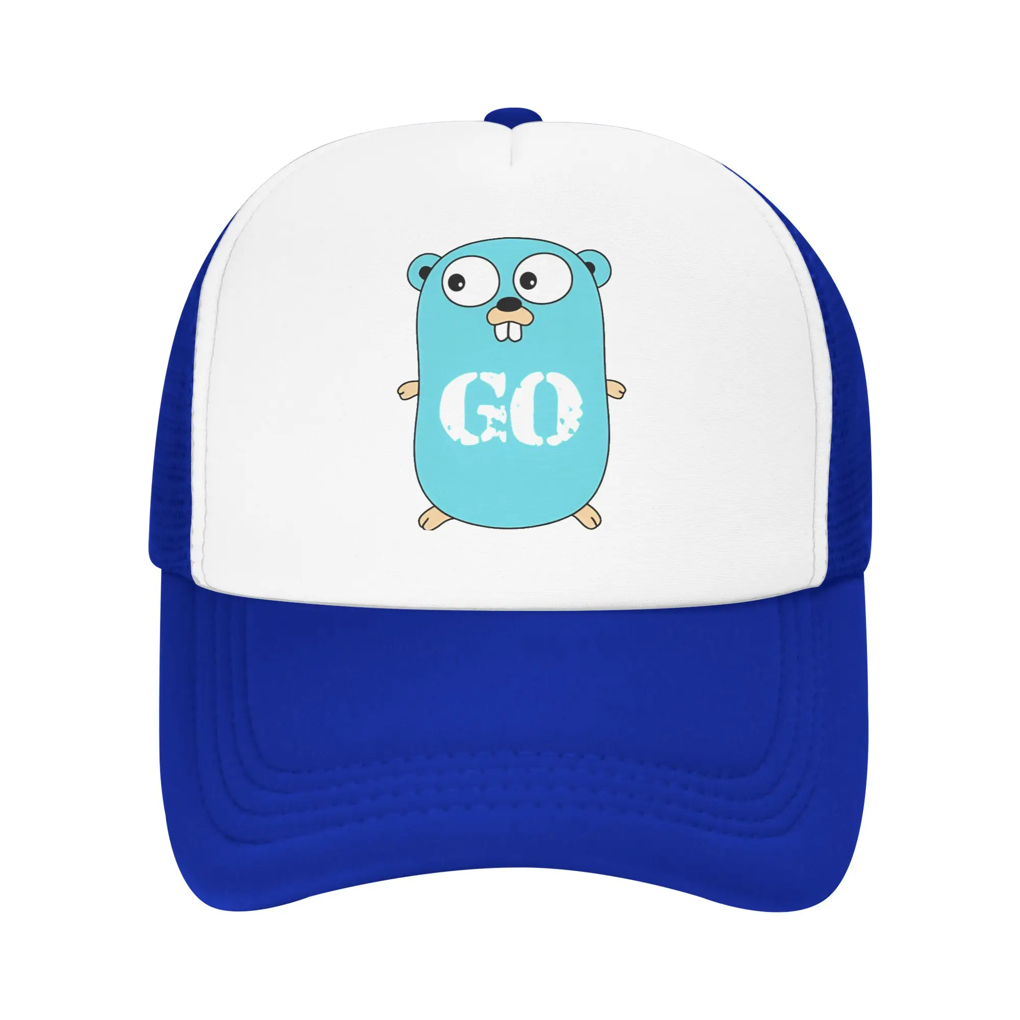 Go GoLang Gopher Mesh Foam Trucker Hat Trendy  Summer Cooling Mesh-back Sun Caps Adjustbale For Casual Headwear