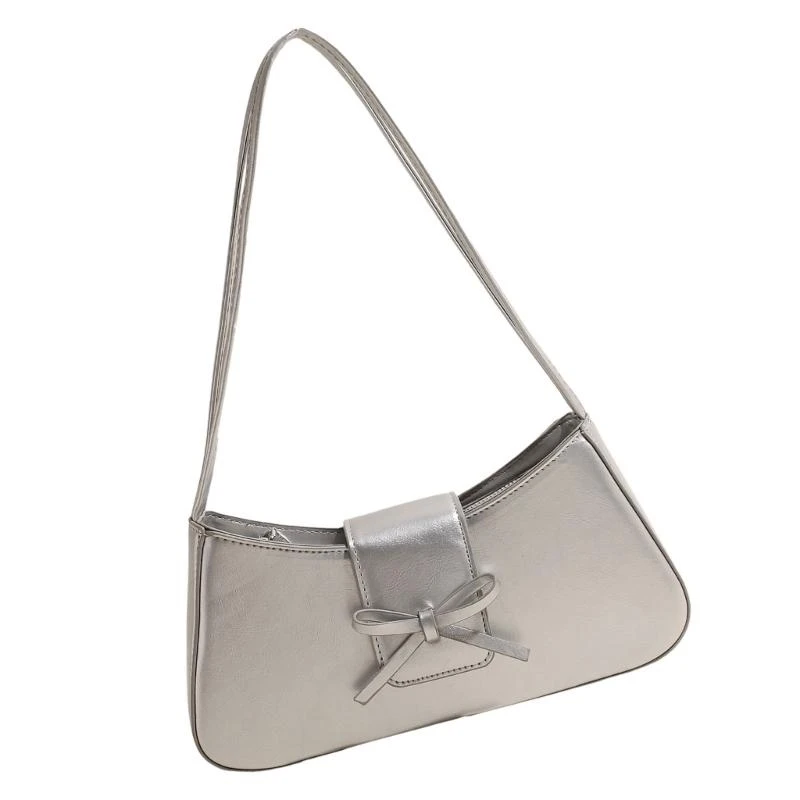 

Women Bag Bows Armpit Bag PU Leather Underarm Bag Korean Styles Shoulder Bag