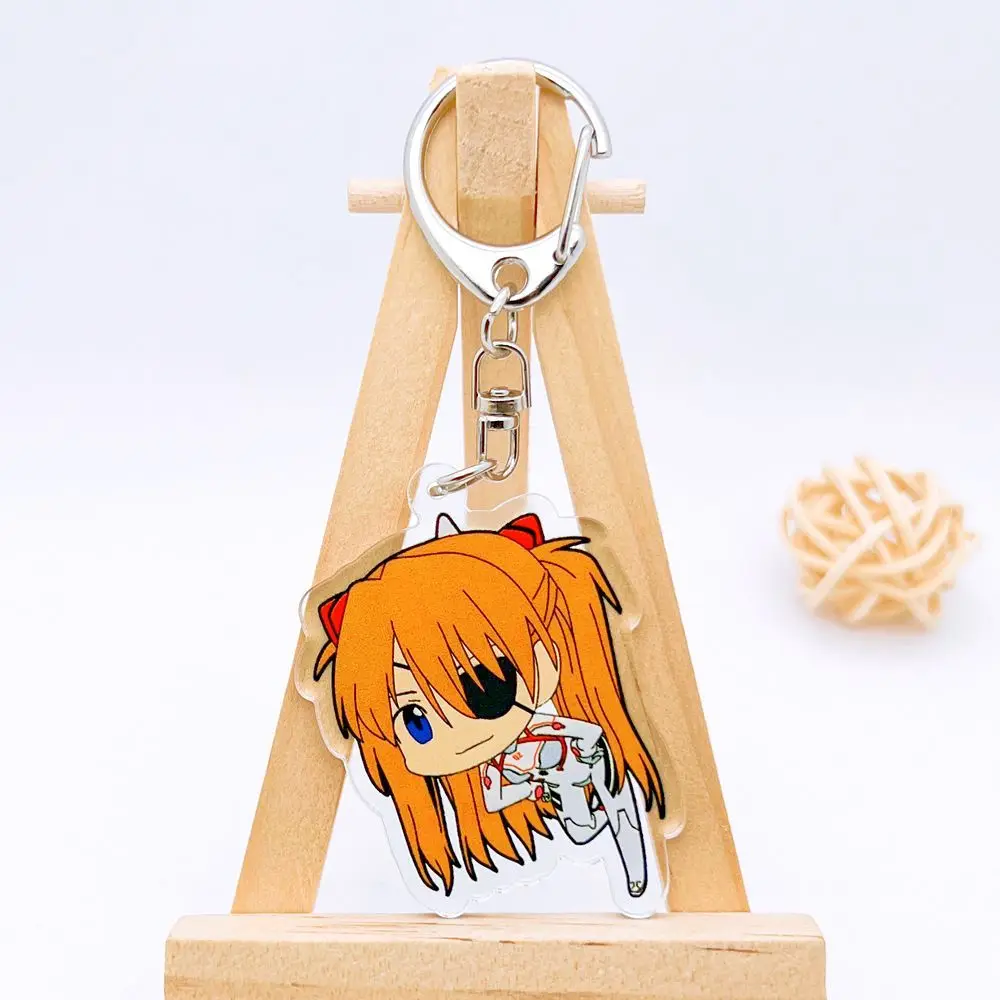 Neon Genesis Evangelion EVA Anime Acrylic Keychain Keyring Asuka Ayanami Rei Shinji Backpack Pendant Collectible Gift for Fans